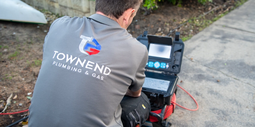 Blocked Drains Ashley from Townend Plumbing & Gas using CCTV drain inspection equipment.