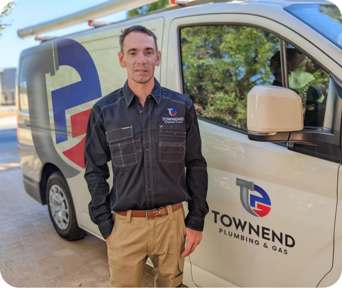 ashley-townend Ashley Townend, owner-operator of Townend Plumbing & Gas